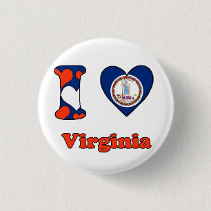 I love Virginia 3 Cm Round Badge