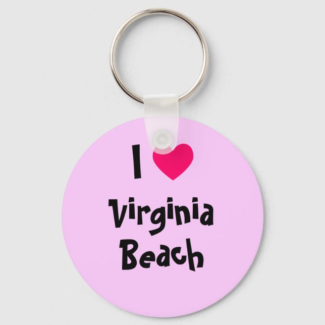 I Love Virginia Beach Key Ring (Front)