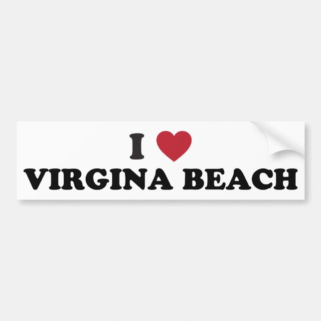 I Love Virginia Beach Virginia Bumper Sticker (Front)