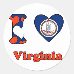 I love Virginia Classic Round Sticker