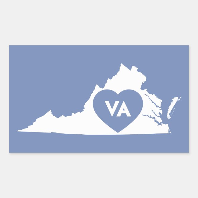 I Love Virginia State Stickers (Front)
