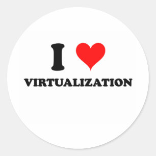 I Love Virtualization Classic Round Sticker