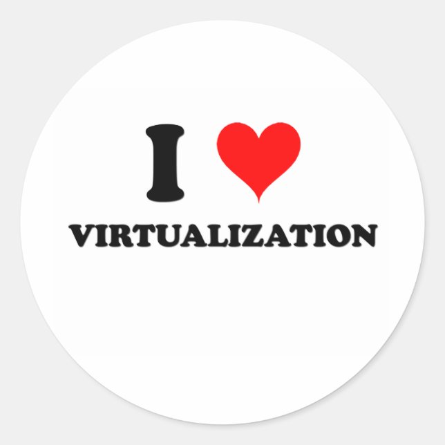 I Love Virtualization Classic Round Sticker (Front)