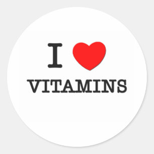 I Love Vitamins Classic Round Sticker