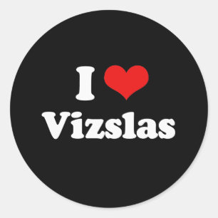 I Love Vizslas Classic Round Sticker
