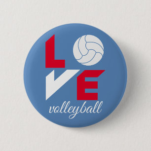 I Love volleyball 6 Cm Round Badge