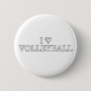 I Love Volleyball 6 Cm Round Badge