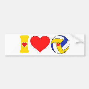 I love volleyball  bumper sticker