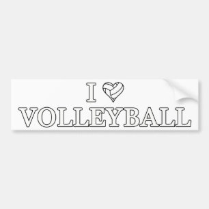 I Love Volleyball Bumper Sticker