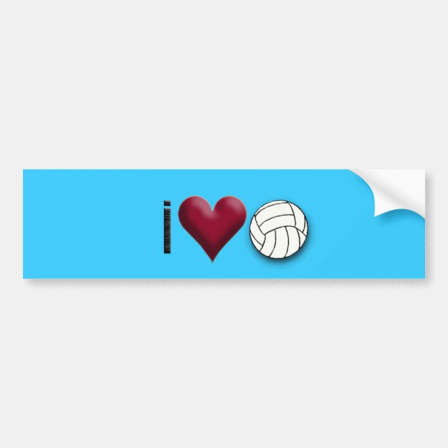 i love volleyball bumper sticker (Front)
