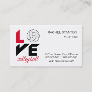 I Love volleyball Business Card