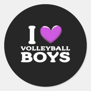 I Love Volleyball Classic Round Sticker