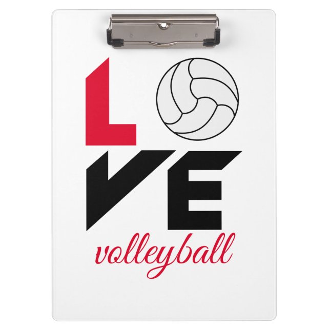 I Love volleyball Clipboard (Front)