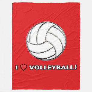 I Love Volleyball Fleece Blanket