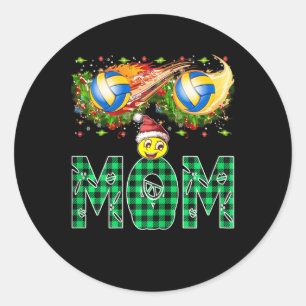 I Love Volleyball I Heart Volleyball Xmas Volleyba Classic Round Sticker