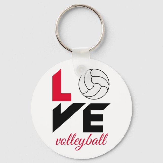 I Love volleyball Key Ring (Front)