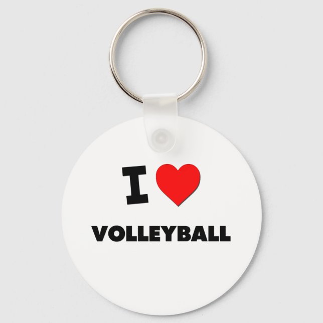 I Love Volleyball Key Ring (Front)
