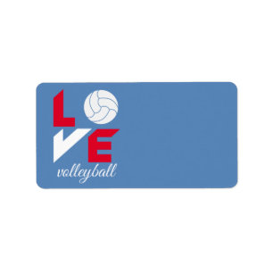 I Love volleyball Label