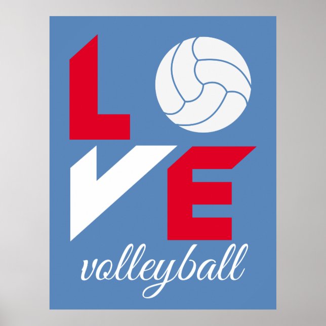 I Love volleyball Poster (Front)