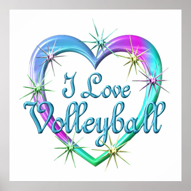 I Love Volleyball Poster (Front)