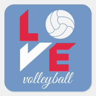 I Love volleyball Square Sticker