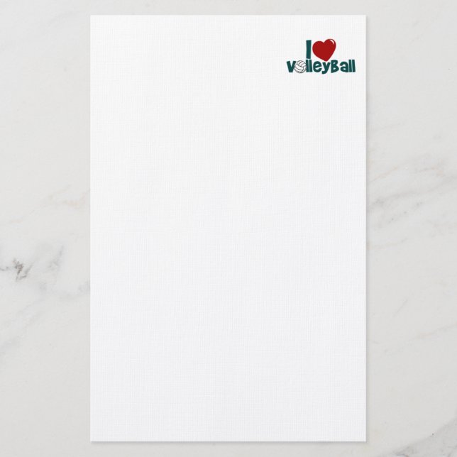 I Love Volleyball Stationery (Front)