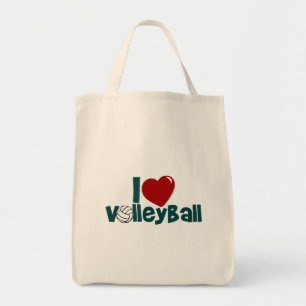 I Love Volleyball Tote Bag