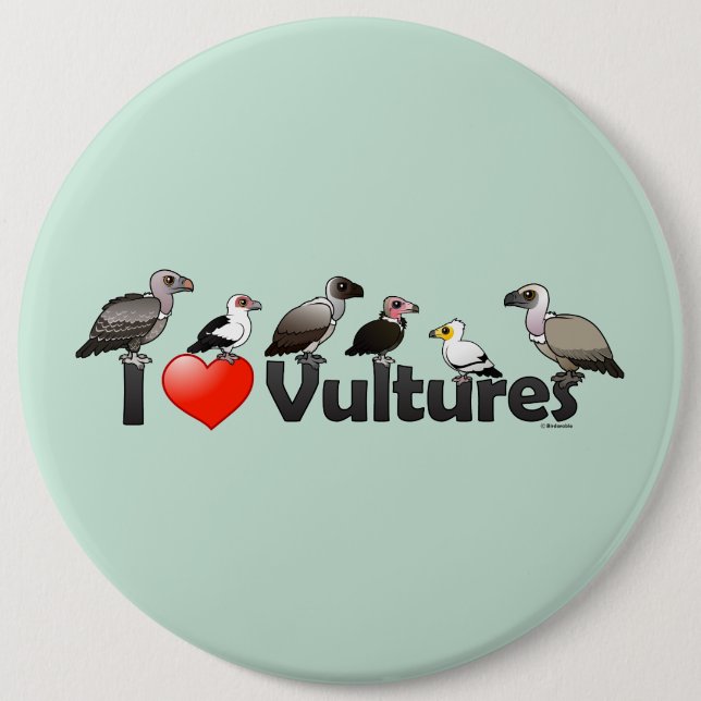I Love Vultures (Africa) 6 Cm Round Badge (Front)