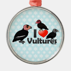 I Love Vultures (North America) Metal Ornament