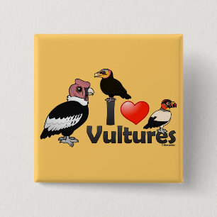 I Love Vultures (South America) 15 Cm Square Badge