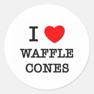 I Love Waffle Cones Classic Round Sticker