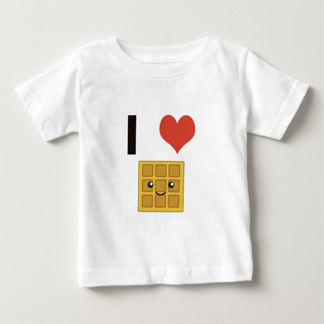 I love Waffles Baby T-Shirt (Front)