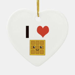 I love Waffles Ceramic Tree Decoration