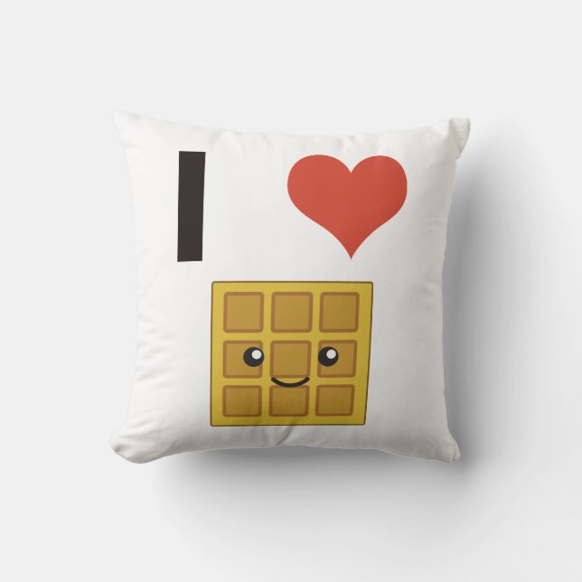 I love Waffles Cushion (Front)