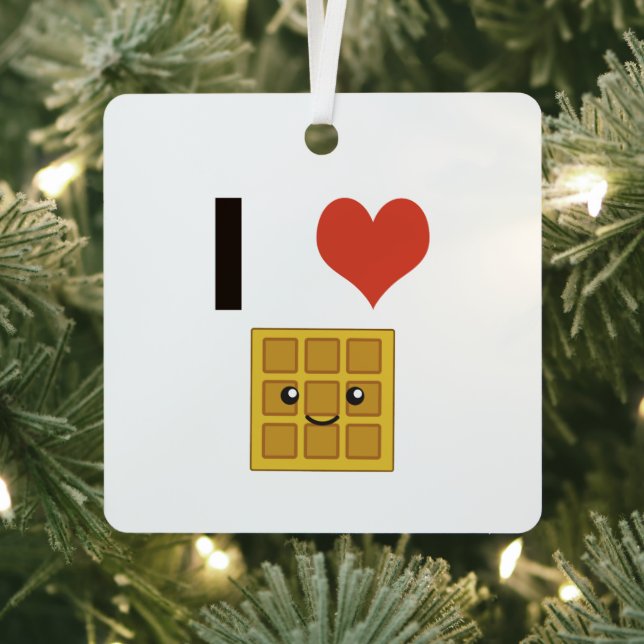 I love Waffles  Metal Tree Decoration (Insitu)