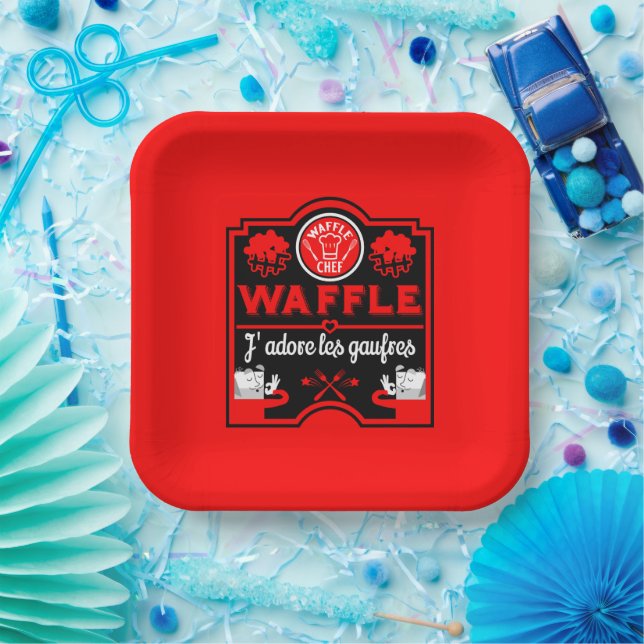 I love Waffles Paper Plate (Party)