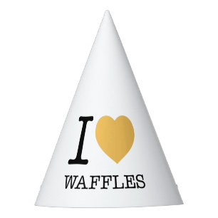 I LOVE WAFFLES PARTY HAT