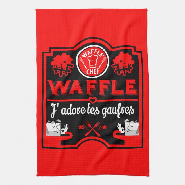 I love Waffles Tea Towel (Vertical)
