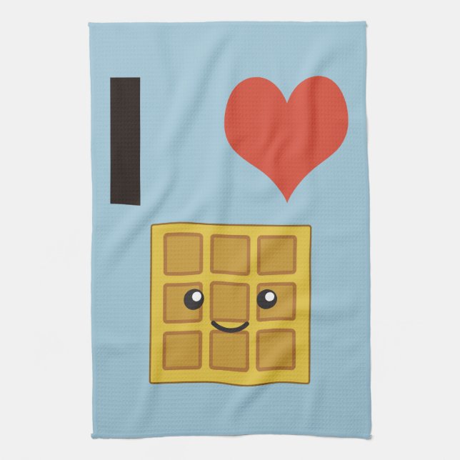 I love Waffles Tea Towel (Vertical)