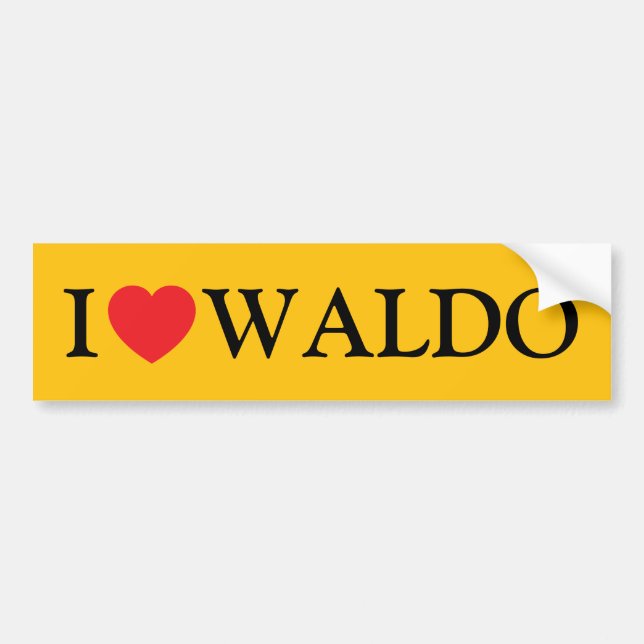I Love Waldo Bumper Sticker (Front)