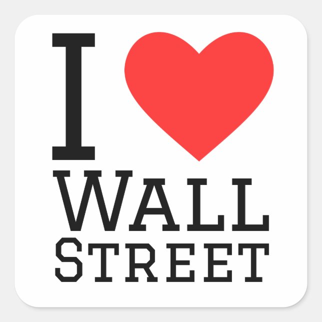 I love Wall Street  Square Sticker (Front)