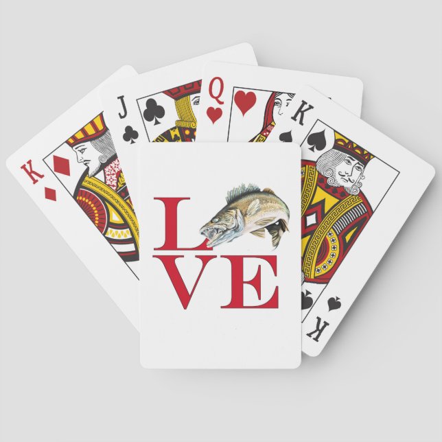 I Love Walleye Playing Cards (Back)