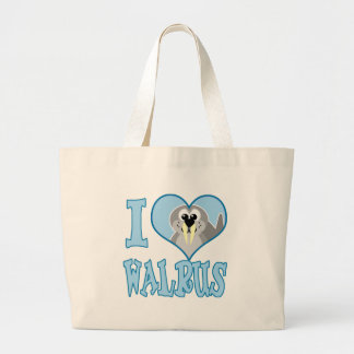 I Love walrus Large Tote Bag