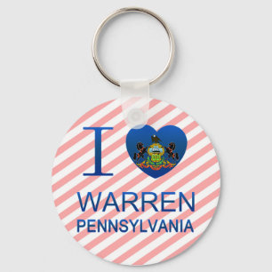 I Love Warren, PA Key Ring