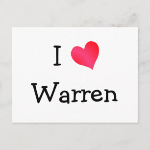 I Love Warren Postcard