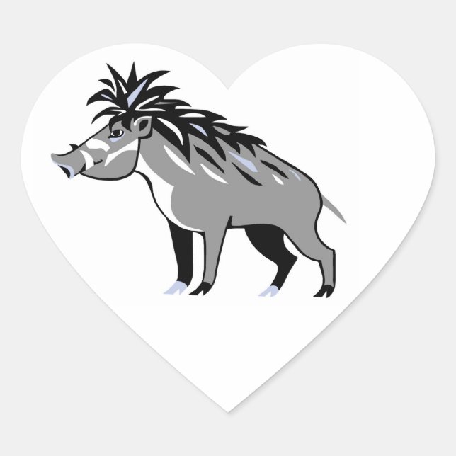 I love Warty PIGS - Wildlife - Nature - Heart Sticker (Front)