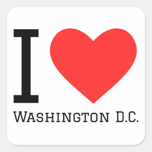 I love Washington D.C. Square Sticker