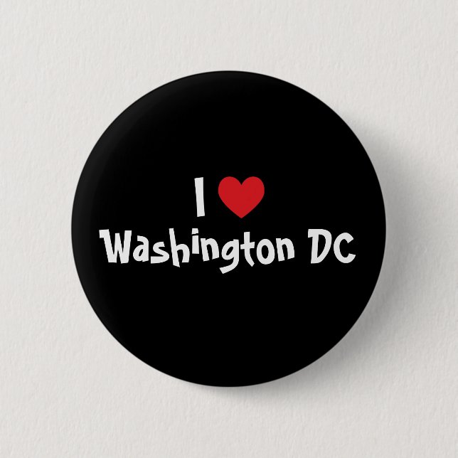 I Love Washington DC 6 Cm Round Badge (Front)