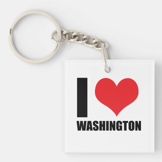 I love Washington Key Ring (Front)