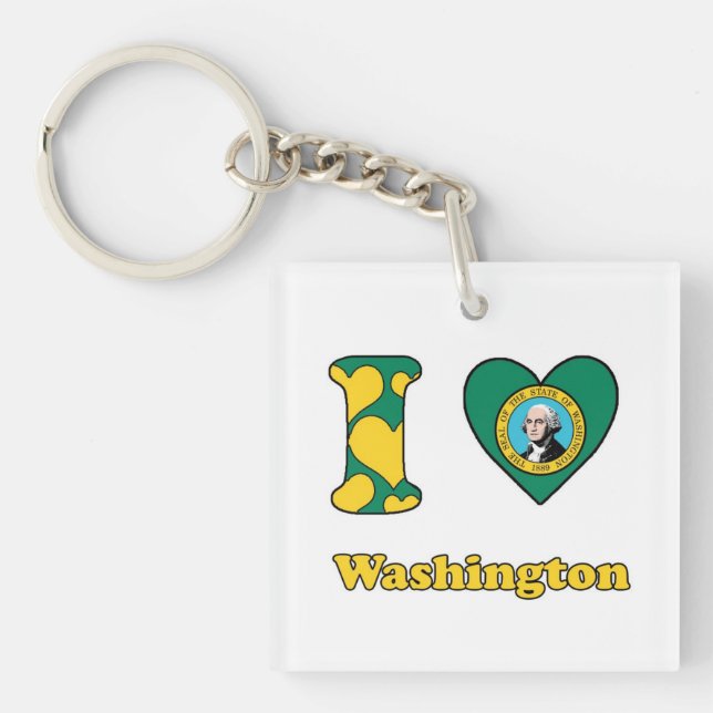 I love Washington Key Ring (Front)